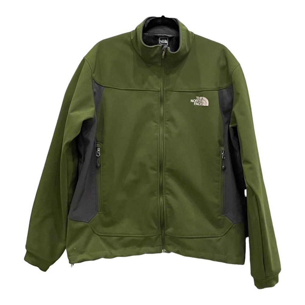 THE NORTH FACE APEX Men's Jacket Fleece Lined Zip Up Long Sleeve Zip Pockets Gre